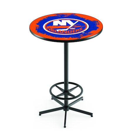 Holland Bar Stool Co 42" Black New York Islanders Pub Table L216B4228NYIsln